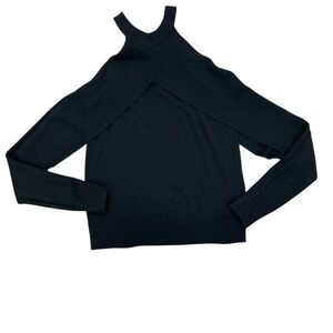 DO+BE Black Shoulder Cut Sweater